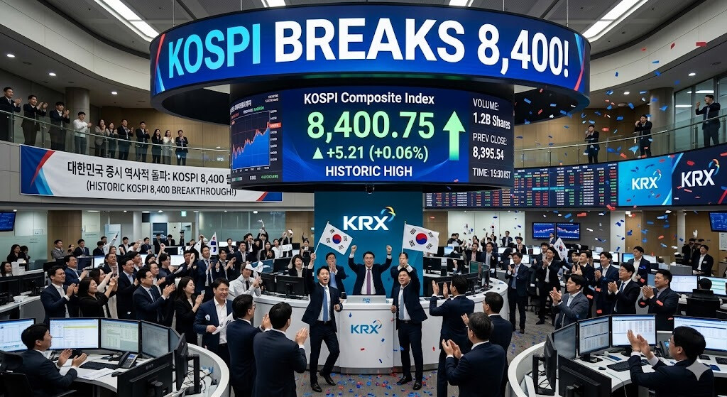 KOSPI Smashes Through 8,400 Barrier for First Time in History