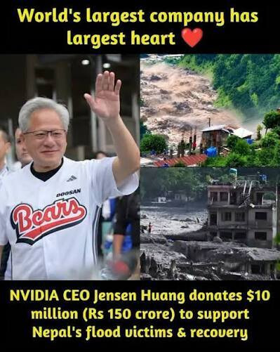 Jensen Huang Donates 13.5 Billion Won to Flood-Stricken Nepal
