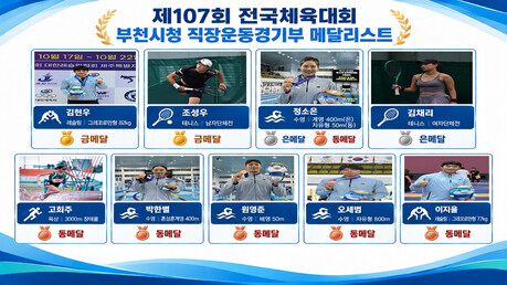 Bucheon City Hall Athletic Team Wins 10 Medals at National Sports Festival, Highest in 3 Years